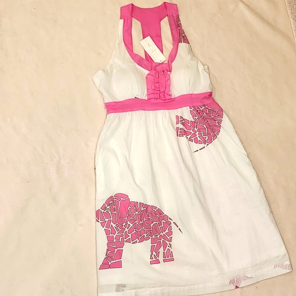 NWT TRACY NEGOSHIAN 100% Cotton pink & white